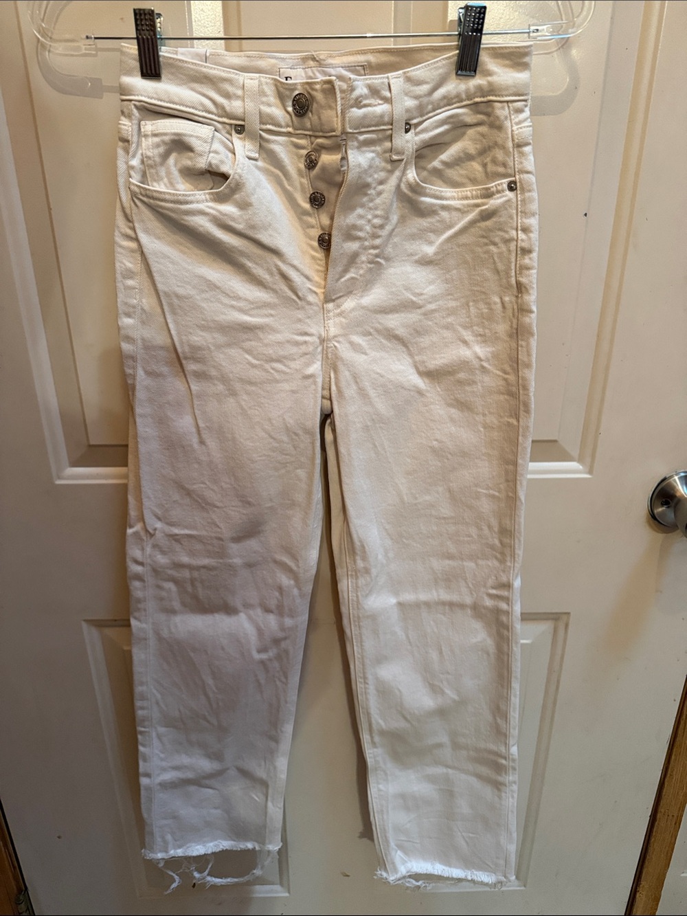 High-Rise Button-Fly Straight Jeans